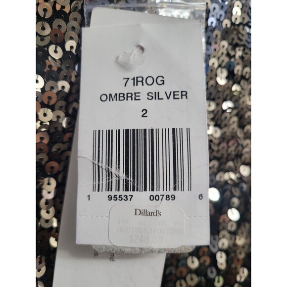 French Connection Sequin Ombre Mini Dress NWT Silver Black Cutout Waist Size 2 - Picture 3 of 10